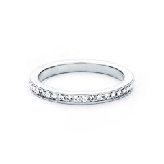 Eternity Round Petite Crystals Ring Rhodium Plated