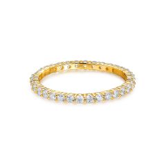 Vittore White Eternity Band Ring Sterling Silver Gold Plated