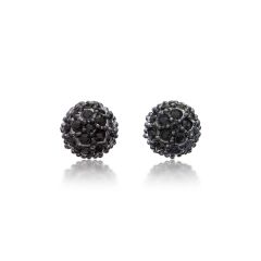 MYJS Emma Pave Crystal Ball Earrings with Swarovski® Crystals Gun Metal Plated