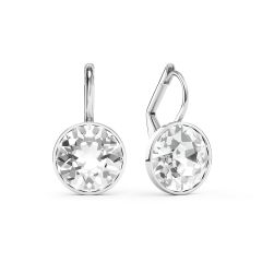 Bella Earrings with 4 Carat Clear Crystals Silver Plated