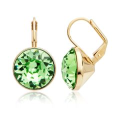 Bella Earrings with 8.5 Carat Peridot Crystals Gold Plated