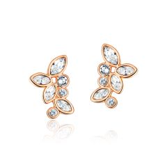 Enchanted Stud Earrings with Austrian Crystals Rose Gold Plated MYJS Bridal