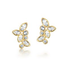 Enchanted Stud Earrings with Austrian Crystals 16k Gold Plated MYJS Bridal