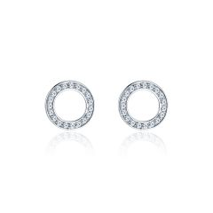 Open Circle Pave Earrings with Austrian Crystals