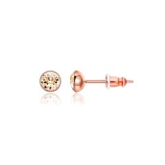 Signature Stud Earrings with Carat Silk Swarovski Crystals 3 Sizes Rose Gold Plated