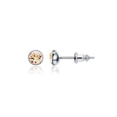 Signature Stud Earrings with Carat Silk Swarovski Crystals 3 Sizes Rhodium Plated