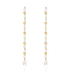 Louison Drop Earrings with CZ Gold Plated