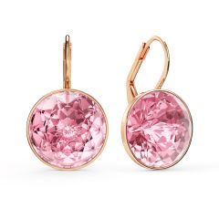 Bella Earrings with 10 Carat Light Rose Crystals Rose Gold Plated