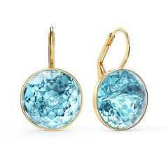 Bella Earrings with 10 Carat Aquamarine Crystals Gold Plated