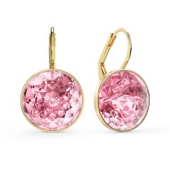 Bella Earrings with 10 Carat Light Rose Crystals Gold Plated