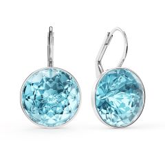 Bella Earrings with 10 Carat Aquamarine Crystals Silver Plated