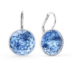 Bella Earrings with 10 Carat Light Sapphire Crystals Silver Plated