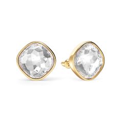 Cushion Statement Mix Carrier Earrings Clear Crystals Gold Plated