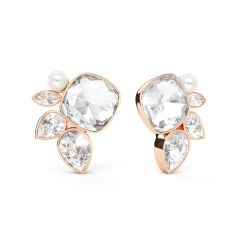 Katelyn Mix Statement Carrier Earrings Rose Gold Plated