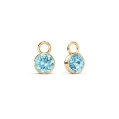 Bella 1 Carat Mix Charms with Aquamarine Swarovski Crystals Gold Plated