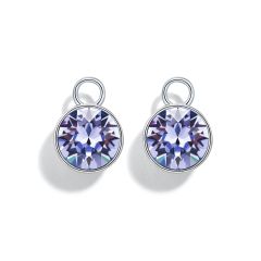 Bella 2 Carat Mix Charms with Swarovski Provence Lavender Rhodium Plated