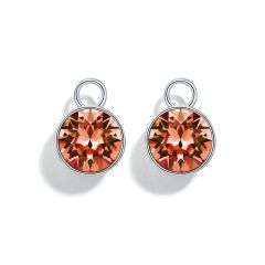 Bella 2 Carat Mix Charms with Swarovski Rose Peach Rhodium Plated