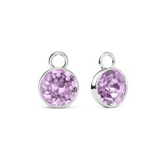 Bella 2 Carat Mix Charms with Violet Crystals Rhodium Plated