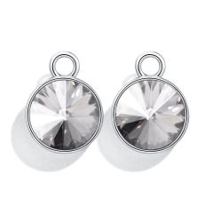 Rivoli Mix Charms with Swarovski Crystal Silver Shade Rhodium Plated