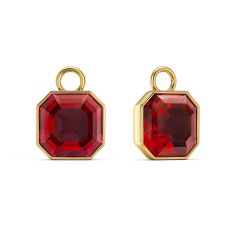 Asscher Mix Charms with Scarlet Crystals Gold Plated