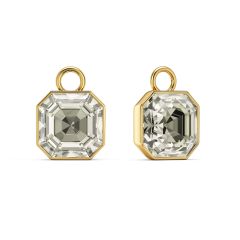 Asscher Mix Charms with Silver Shade Crystals Gold Plated