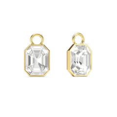 Octagon Mix Charms Clear Crystal Gold Plated