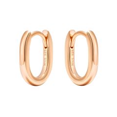 Minimal Long Mix Hoop Carrier Earrings in Sterling Silver Rose Gold Plated