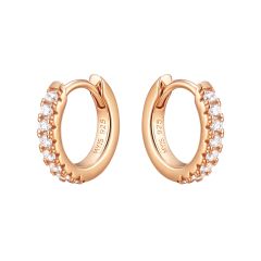 Eternity Metro Mix Hoop Carrier Earrings in Sterling Silver Rose Gold Plated