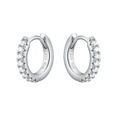 Eternity Metro Mix Hoop Carrier Earrings in Sterling Silver Rhodium Plated