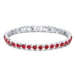 Tennis Bracelet with Swarovski Scarlet Rhodium Plated