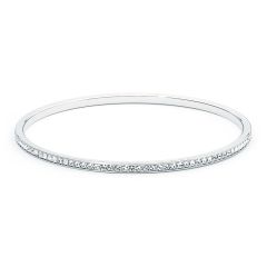 Metro Eternity Bangle with Clear Crystals Rhodium Plated