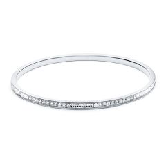 Magic Eternity Metro Square Crystal Bangle Rhodium Plated