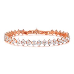 Victoria Regal Cubic Zirconia Tennis Bracelet Rose Gold Plated