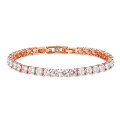 Jazz Tennis Bracelet with 5mm Cubic Zirconia Rose Gold Plated