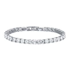 Jazz Tennis Bracelet with 5mm Cubic Zirconia Rhodium Plated