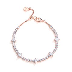 Fitz Tennis Bracelet with Cubic Zirconia Rose Gold Plated