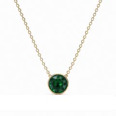 Bella Round 4 carat Necklace Emerald Crystals Gold Plated