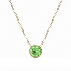 Bella Round 4 carat Necklace Peridot Crystals Gold Plated