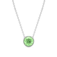 Bella 4 Carat Necklace Peridot Crystal Rhodium Plated