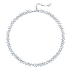 Victoria Necklace with Marquise CZ Rhodium Plated