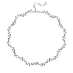 Fidelity Necklace w Swarovski Crystals Rhodium Plated