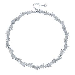 Enchanted Necklace w Swarovski Crystals Rhodium Plated