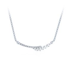 Laeta Cesar Necklace w Swarovski Crystals Rhodium Plated