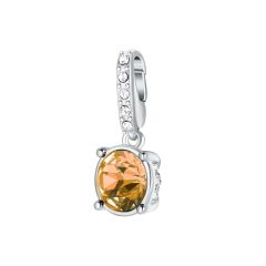 Affinity Scorpio Birthstone Charm made with Topaz Crystals Rhodium Plated