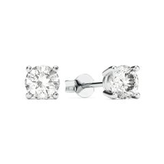 1.00 Carat DE VS+ IGI Certified Lab Grown Diamond Stud Earrings Sterling Silver