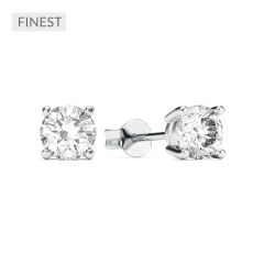 1.00 Carat D VVS+ IGI Certified Finest Lab Grown Diamond Stud Earrings Sterling Silver