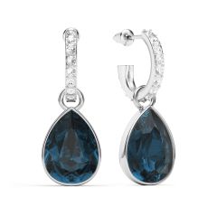 Statement Teardrop Montana Crystals Drop Earrings Rhodium Plated